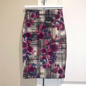 Cream Flora Midi Skirt, US8